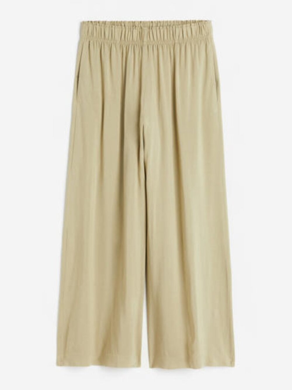 H&M Pull-on Pant in Olive Green | Wide-Leg | Size S